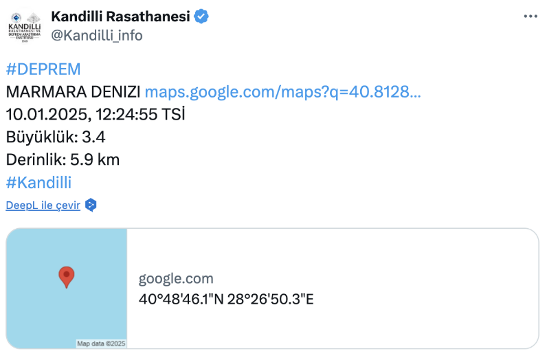 Marmara Denizi Deprem